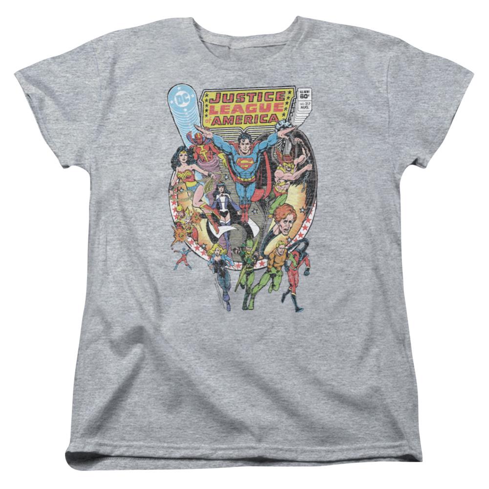 Justice League Of America Team Up Women's 18/1 Cotton Short-Sleeve T-Shirt