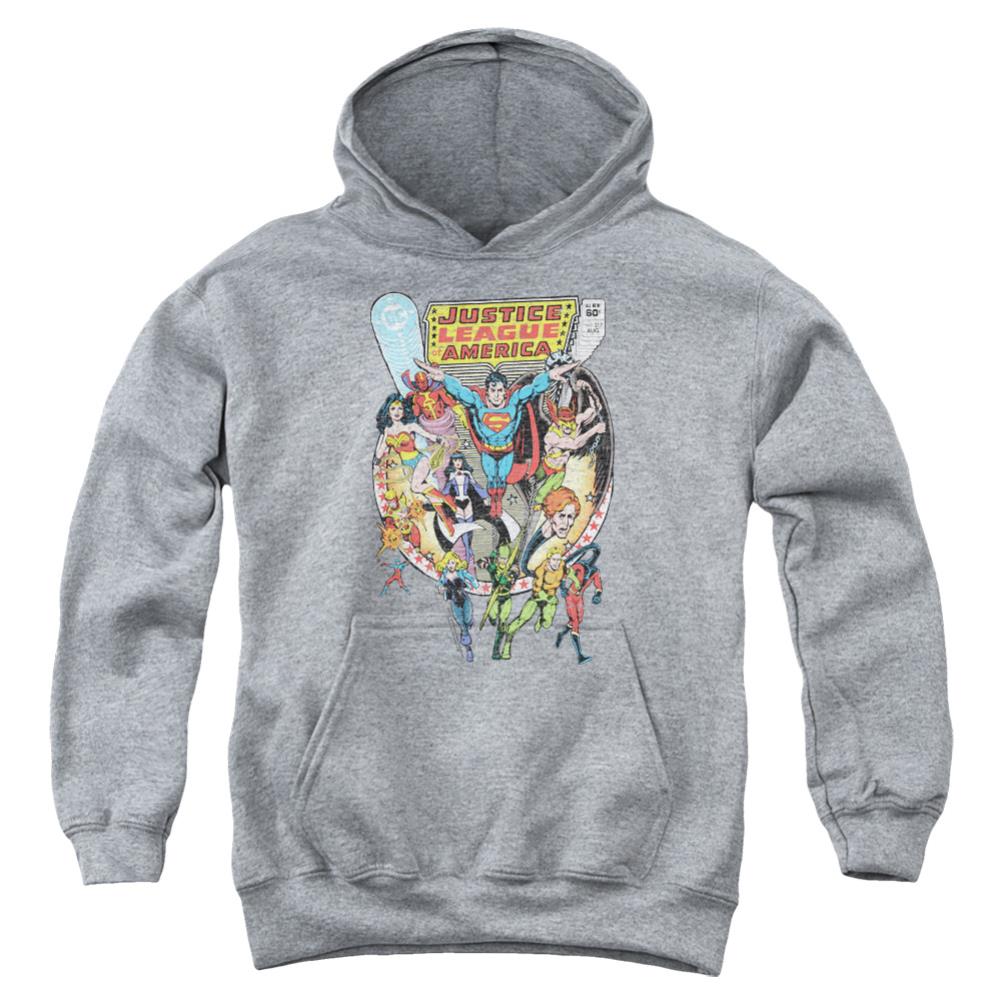 Justice League Of America Team Up Youth Cotton Poly Pull-Over Hoodie