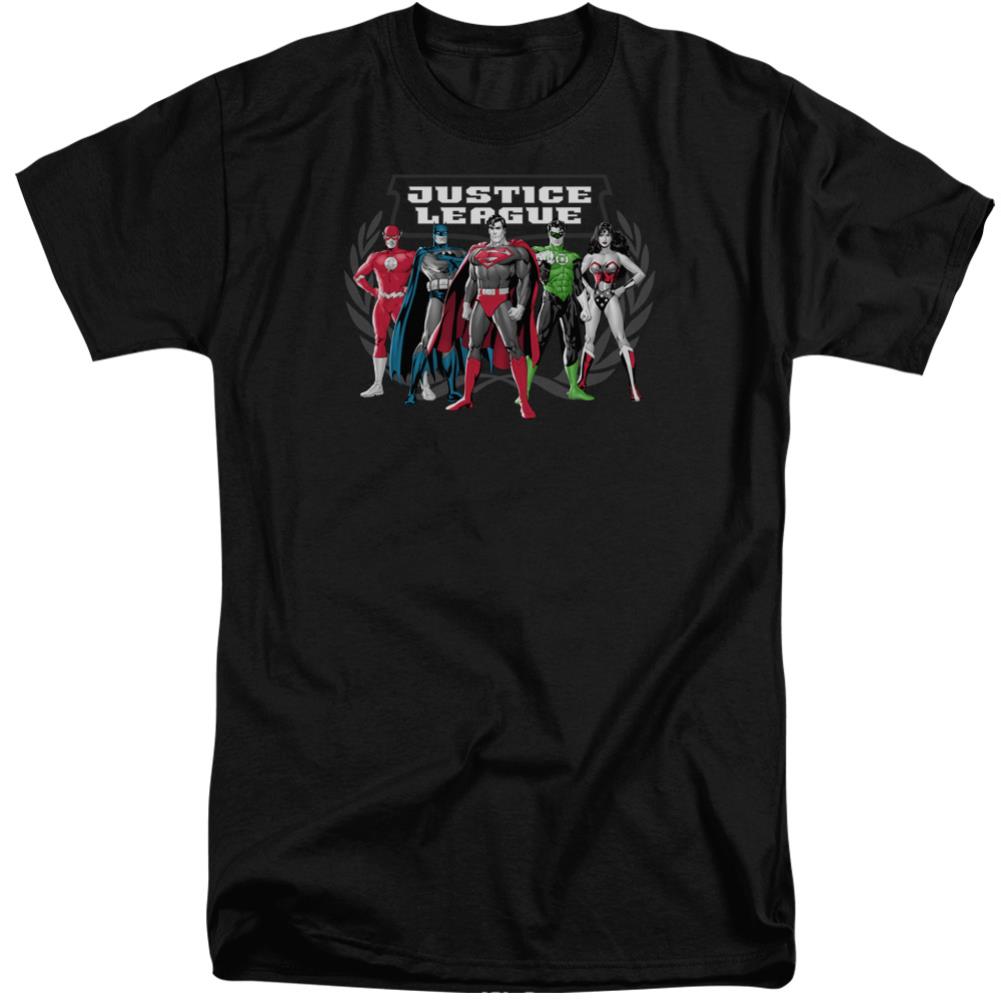 Justice League Of America The Big Five Men's 18/1 Tall Cotton Short-Sleeve T-Shirt