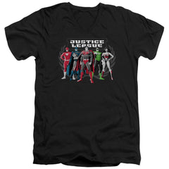Justice League Of America The Big Five Men's 30/1 Cotton Slim V-Neck T-Shirt