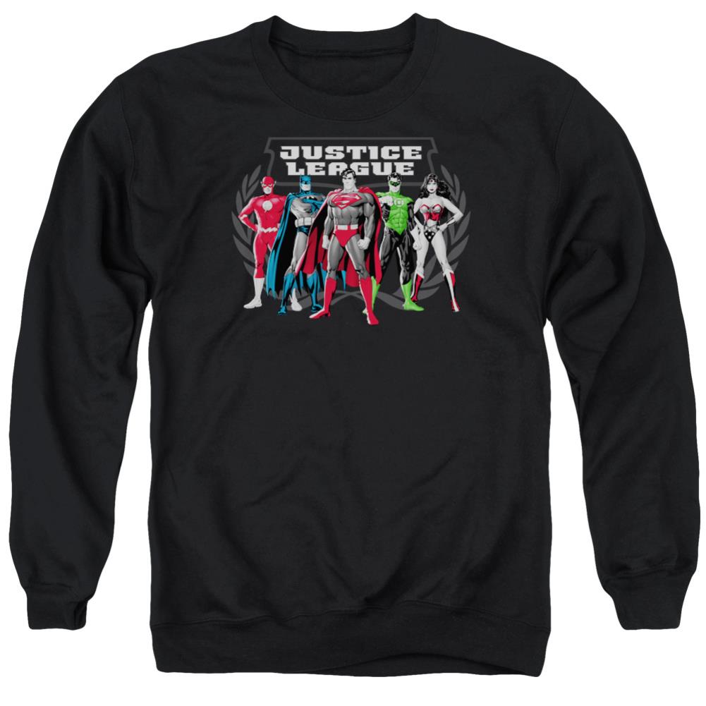 Justice League Of America The Big Five Men's Crewneck 50 50 Poly Long-Sleeve T-Shirt