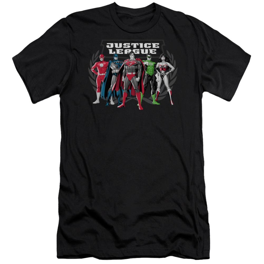 Justice League Of America The Big Five Men's Ultra-Soft 30/1 Cotton Slim Short-Sleeve T-Shirt