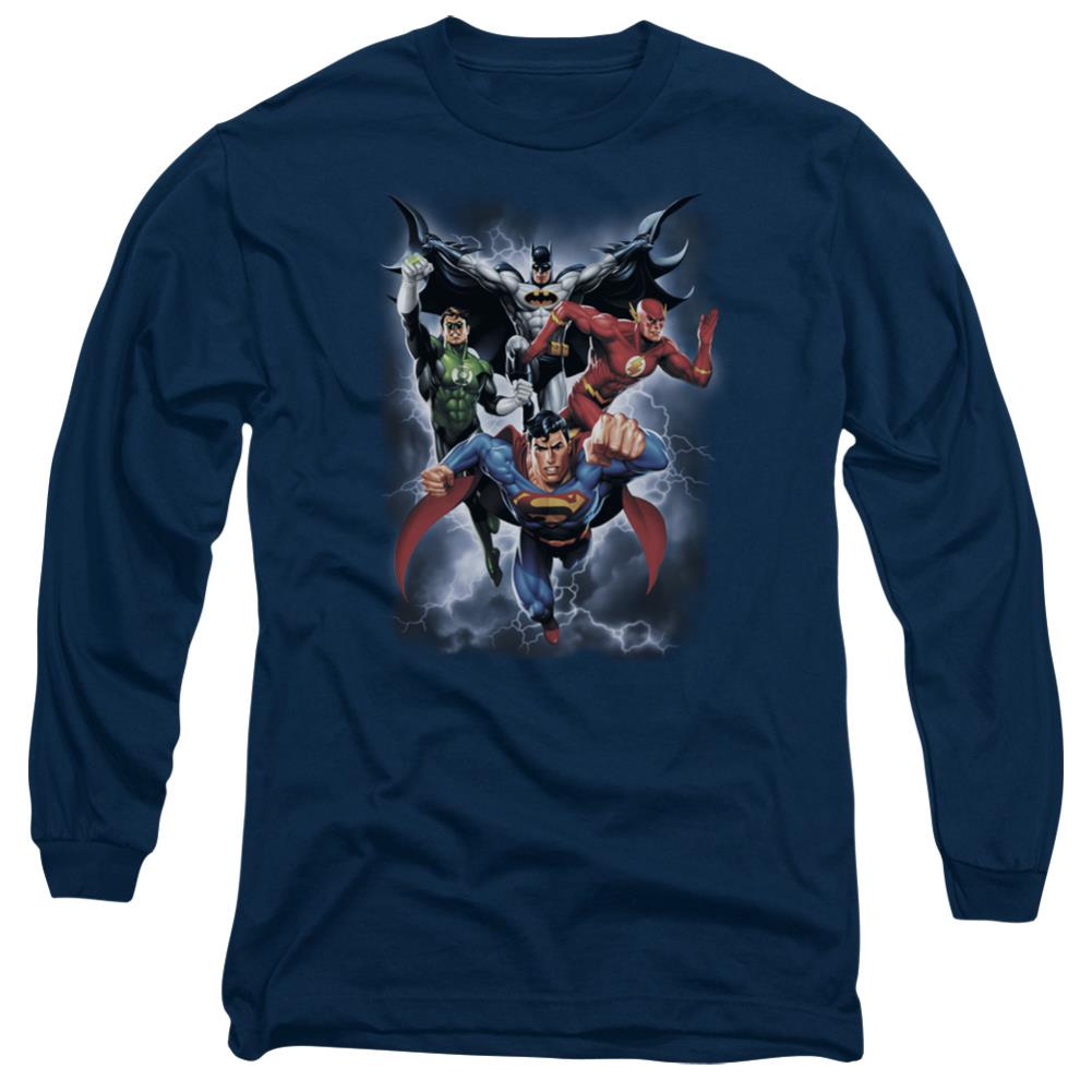 Justice League Of America The Coming Storm Men's 18/1 Cotton Long-Sleeve T-Shirt