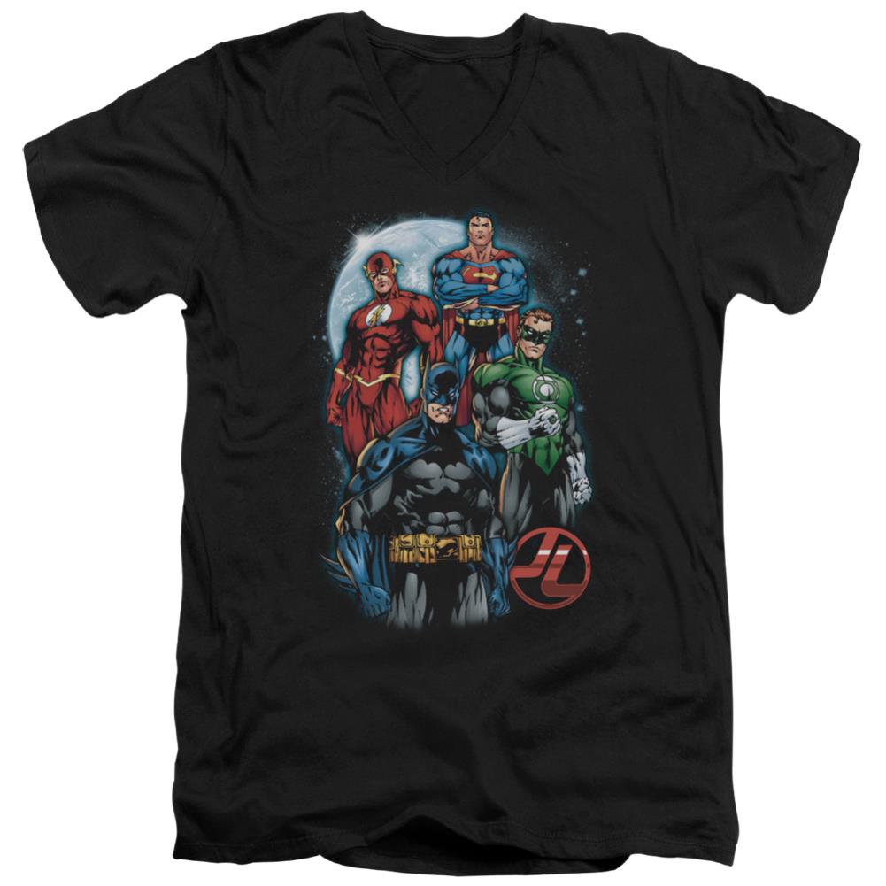 Justice League Of America The Four Men's 30/1 Cotton Slim V-Neck T-Shirt