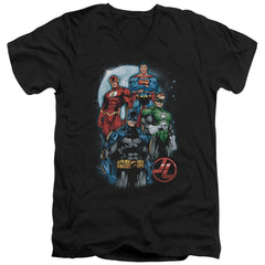 Justice League Of America The Four Men's 30/1 Cotton Slim V-Neck T-Shirt