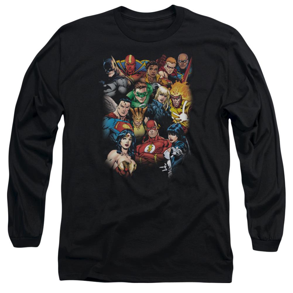 Justice League Of America The Leagues All Here Men's 18/1 Cotton Long-Sleeve T-Shirt
