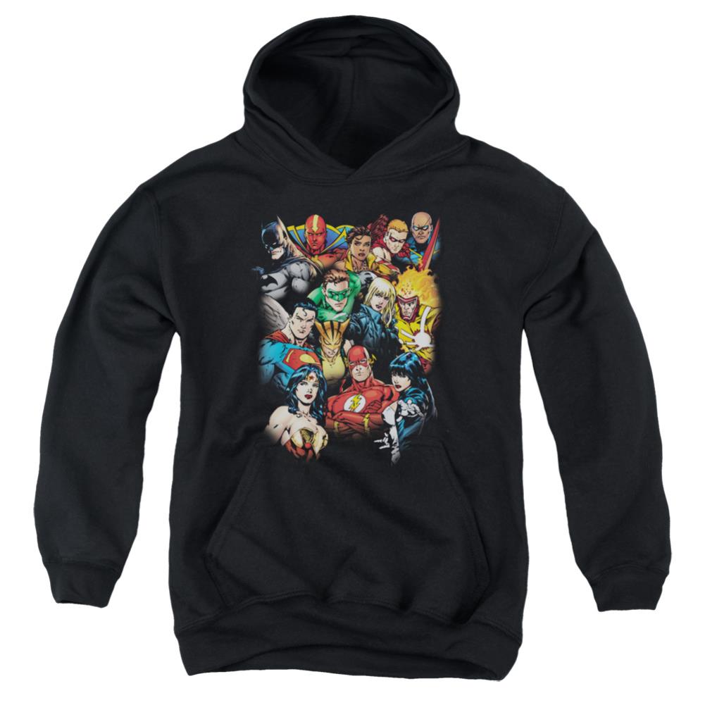 Justice League Of America The Leagues All Here Youth Cotton Poly Pull-Over Hoodie