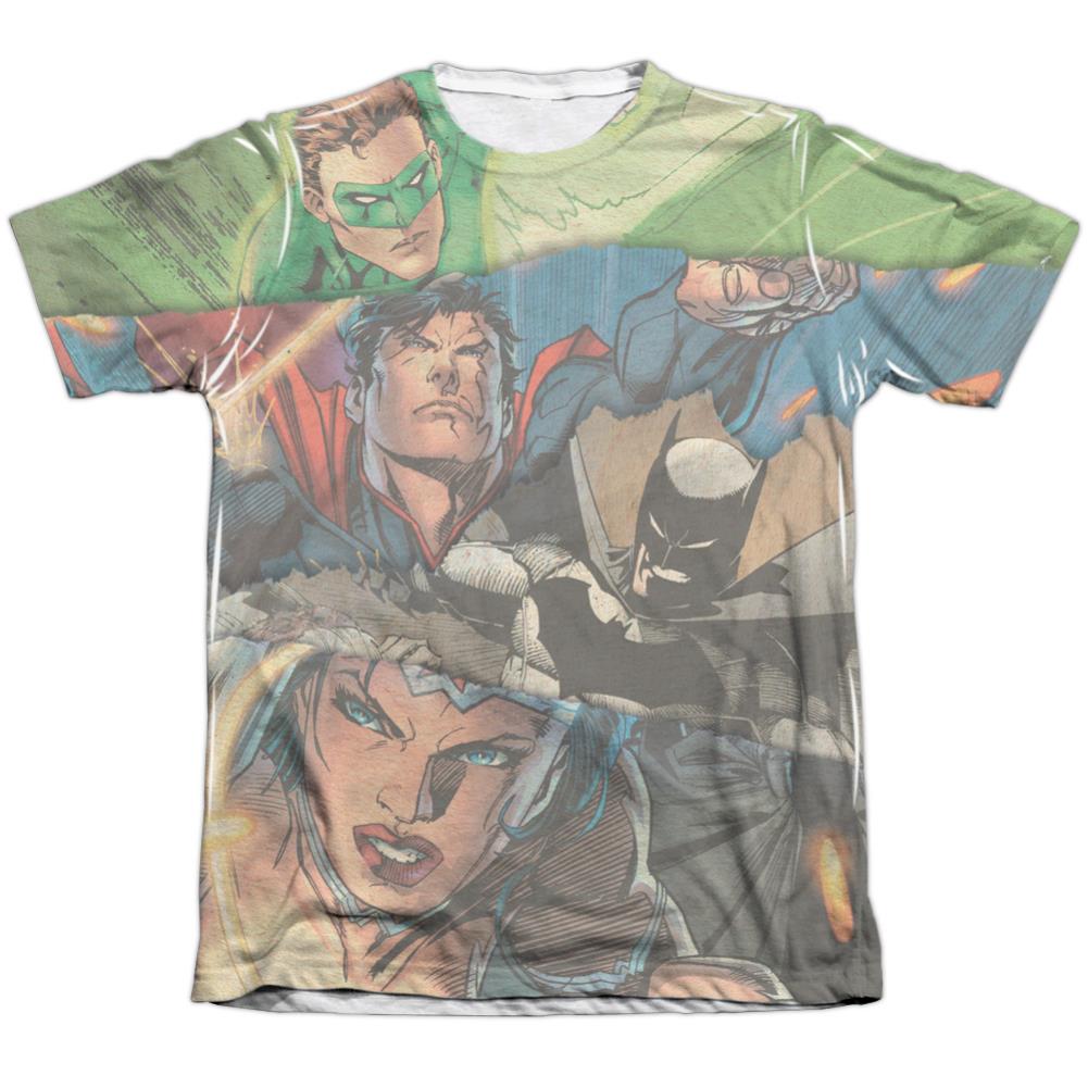 Justice League Of America Torn Men's Regular Fit Poly Cotton Short-Sleeve T-Shirt