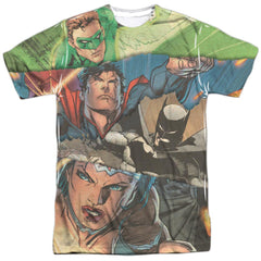 Justice League Of America Torn Men's Regular Fit Polyester Short-Sleeve T-Shirt