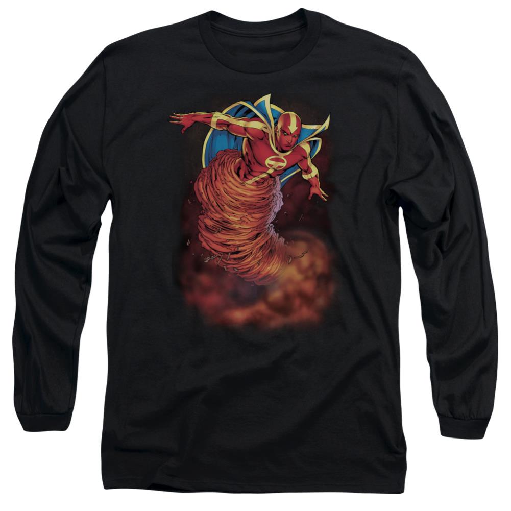 Justice League Of America Tornado Cloud Men's 18/1 Cotton Long-Sleeve T-Shirt
