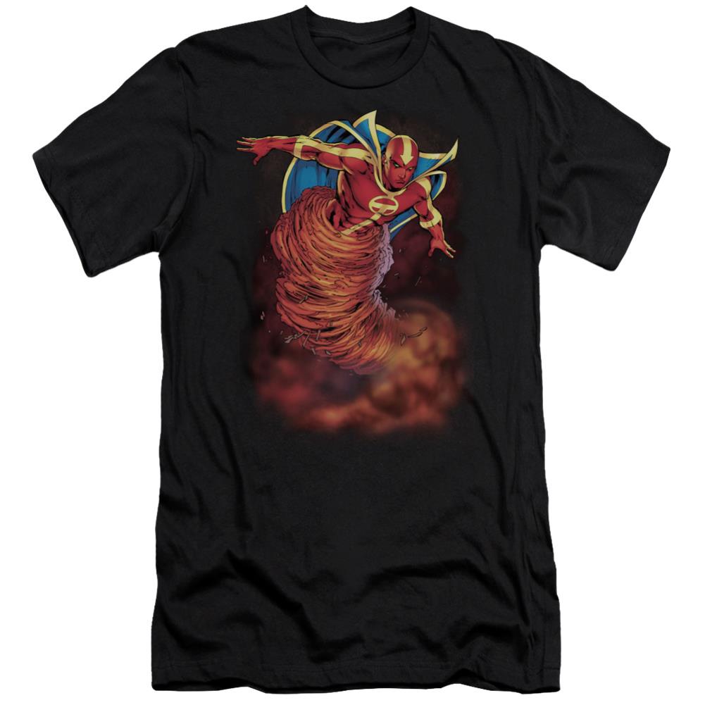Justice League Of America Tornado Cloud Men's Ultra-Soft 30/1 Cotton Slim Short-Sleeve T-Shirt