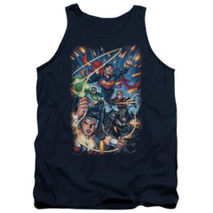 Justice League Of America Under Attack Men's 18/1 Cotton Tank Top