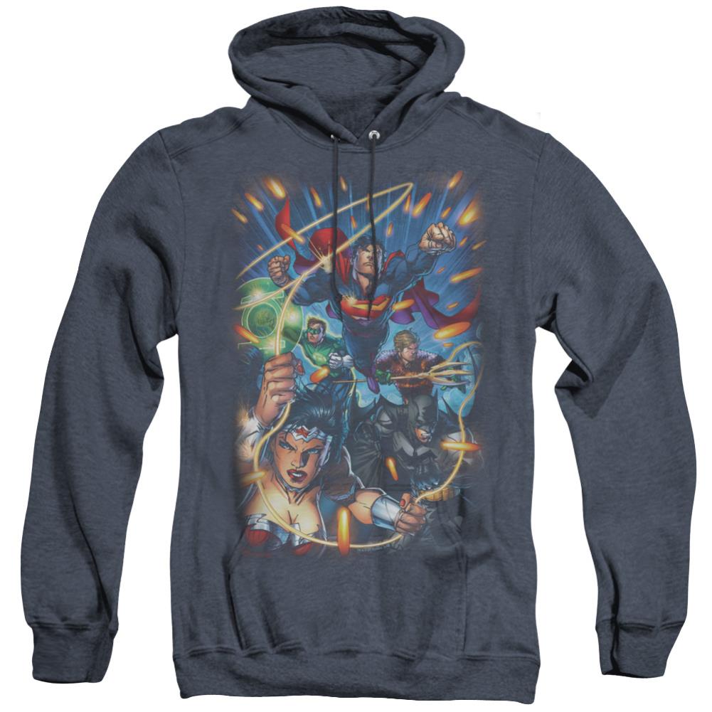 Justice League Of America Under Attack Men's Pull-Over Hoodie