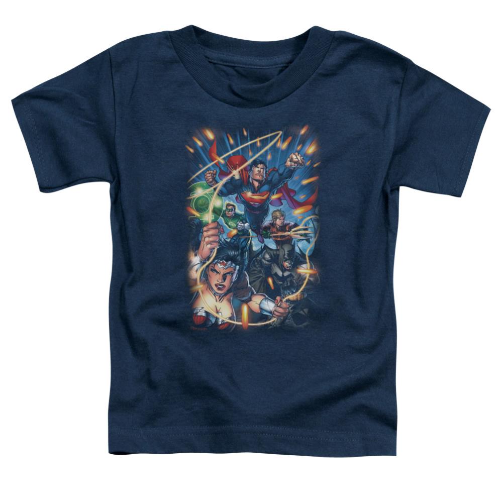 Justice League Of America Under Attack Toddler 18/1 Cotton Short-Sleeve T-Shirt