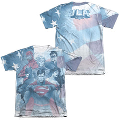 Justice League Of America United (Front/Back Print) Men's Regular Fit Poly Cotton Short-Sleeve T-Shirt