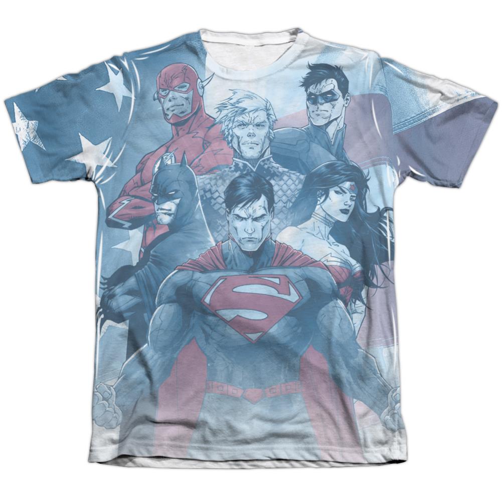 Justice League Of America United Men's Regular Fit Poly Cotton Short-Sleeve T-Shirt