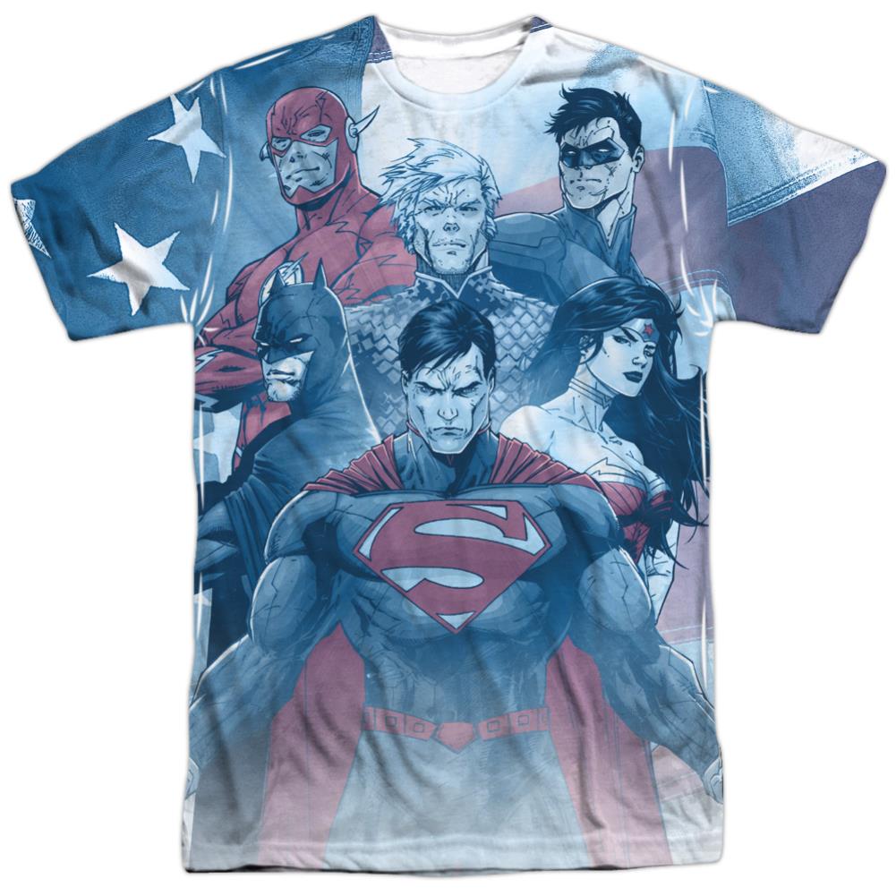 Justice League Of America United Men's Regular Fit Polyester Short-Sleeve T-Shirt