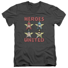 Justice League Of America United Stars Men's 30/1 Cotton Slim V-Neck T-Shirt