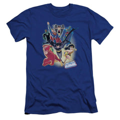 Justice League Of America Unlimited Men's Ultra-Soft 30/1 Cotton Slim Short-Sleeve T-Shirt