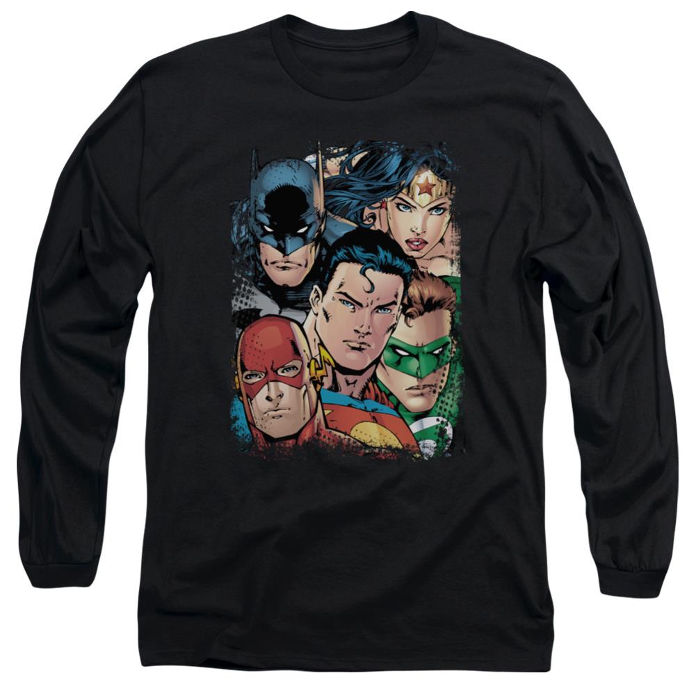 Justice League Of America Up Close And Personal Men's 18/1 Cotton Long-Sleeve T-Shirt