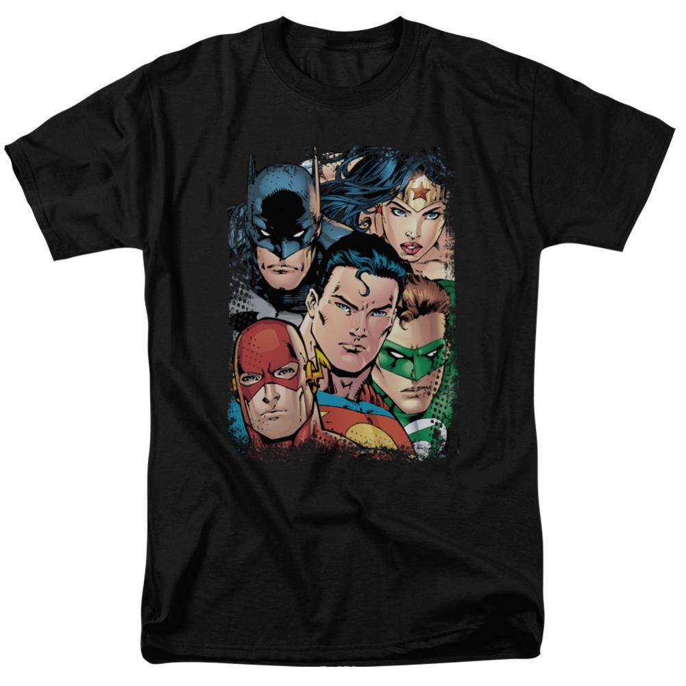 Justice League Of America Up Close And Personal Men's 18/1 Cotton Short-Sleeve T-Shirt