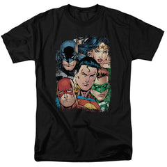 Justice League Of America Up Close And Personal Men's 18/1 Cotton Short-Sleeve T-Shirt