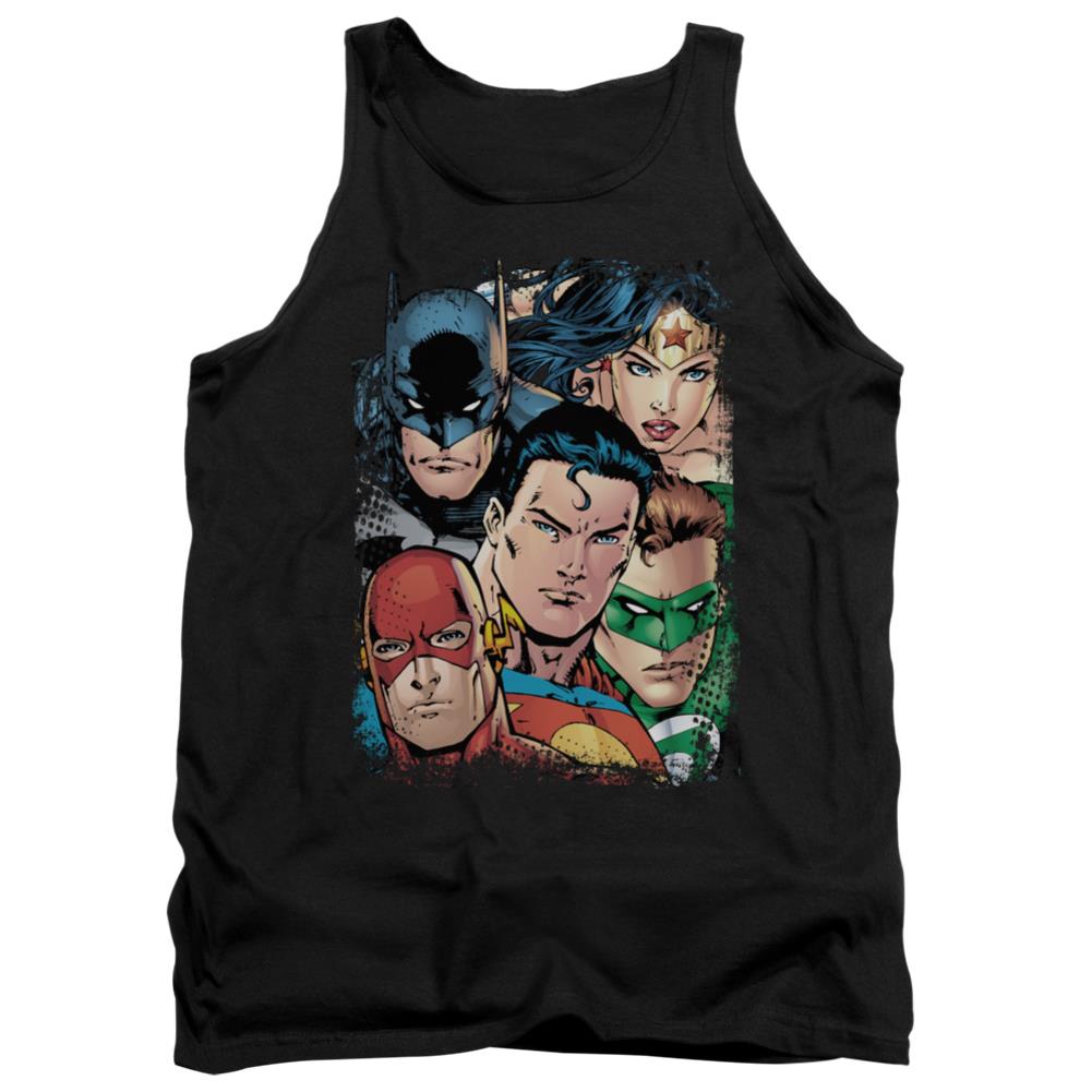 Justice League Of America Up Close And Personal Men's 18/1 Cotton Tank Top