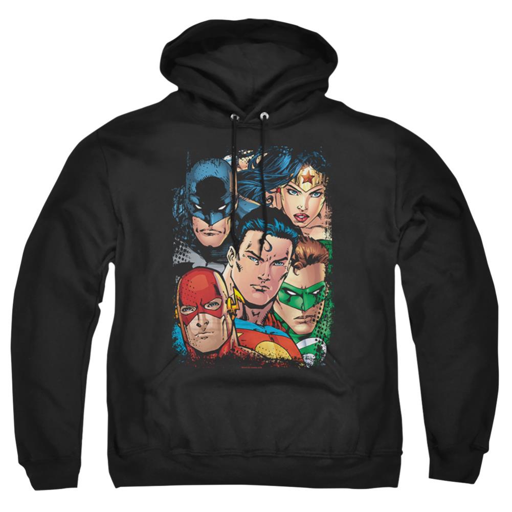 Justice League Of America Up Close And Personal Men's Pull-Over 75 25 Poly Hoodie