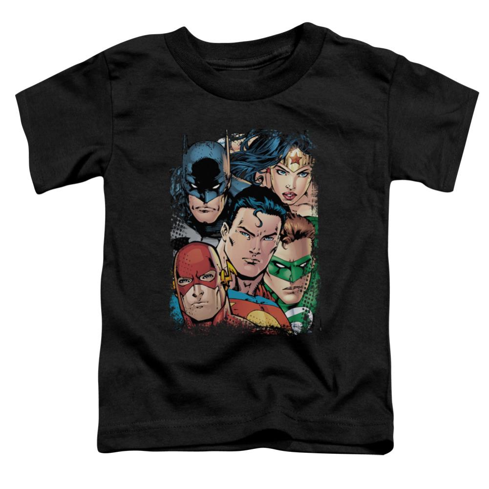 Justice League Of America Up Close And Personal Toddler 18/1 Cotton Short-Sleeve T-Shirt