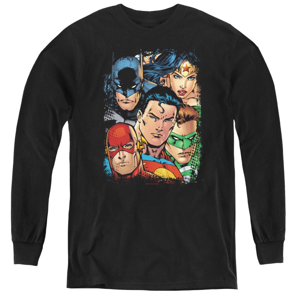 Justice League Of America Up Close And Personal Youth Long-Sleeve T-Shirt