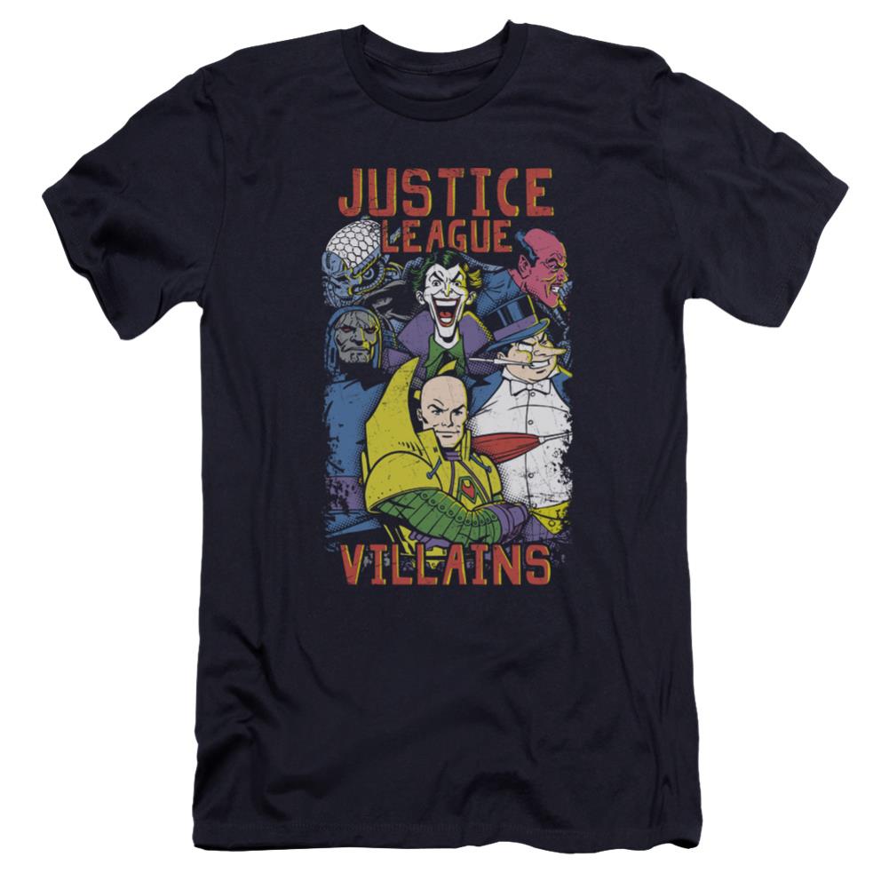 Justice League Of America Villains Men's Ultra-Soft 30/1 Cotton Slim Short-Sleeve T-Shirt