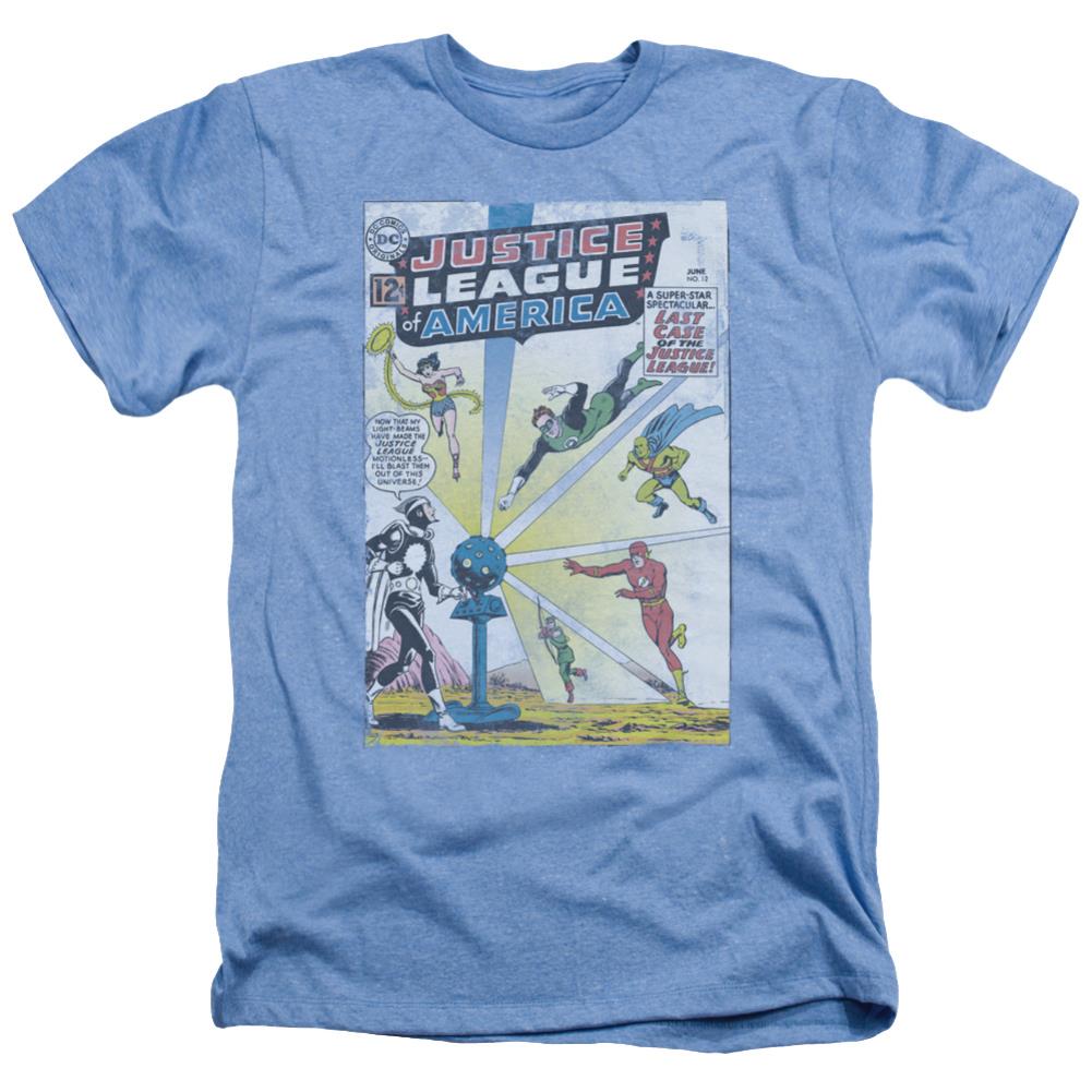 Justice League Of America Vintage Cover 12 Men's 30/1 Heather 60 40 Poly Short-Sleeve T-Shirt