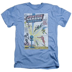 Justice League Of America Vintage Cover 12 Men's 30/1 Heather 60 40 Poly Short-Sleeve T-Shirt