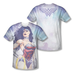 Justice League Of America Warrior Goddess (Front/Back Print) Men's Regular Fit Poly Cotton Short-Sleeve T-Shirt