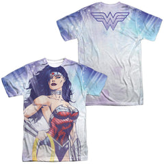 Justice League Of America Warrior Goddess (Front/Back Print) Men's Regular Fit Polyester Short-Sleeve T-Shirt