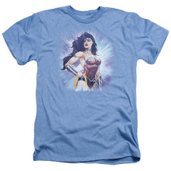 Justice League Of America Warrior Men's 30/1 Heather 60 40 Poly Short-Sleeve T-Shirt