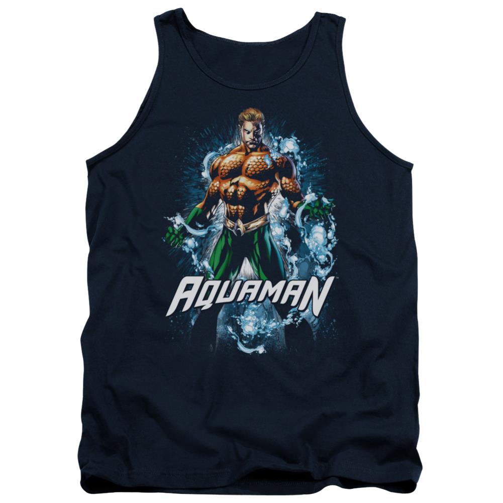 Justice League Of America Water Powers Men's 18/1 Cotton Tank Top