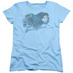 Justice League Of America Watercolor Hair Women's 18/1 Cotton Short-Sleeve T-Shirt
