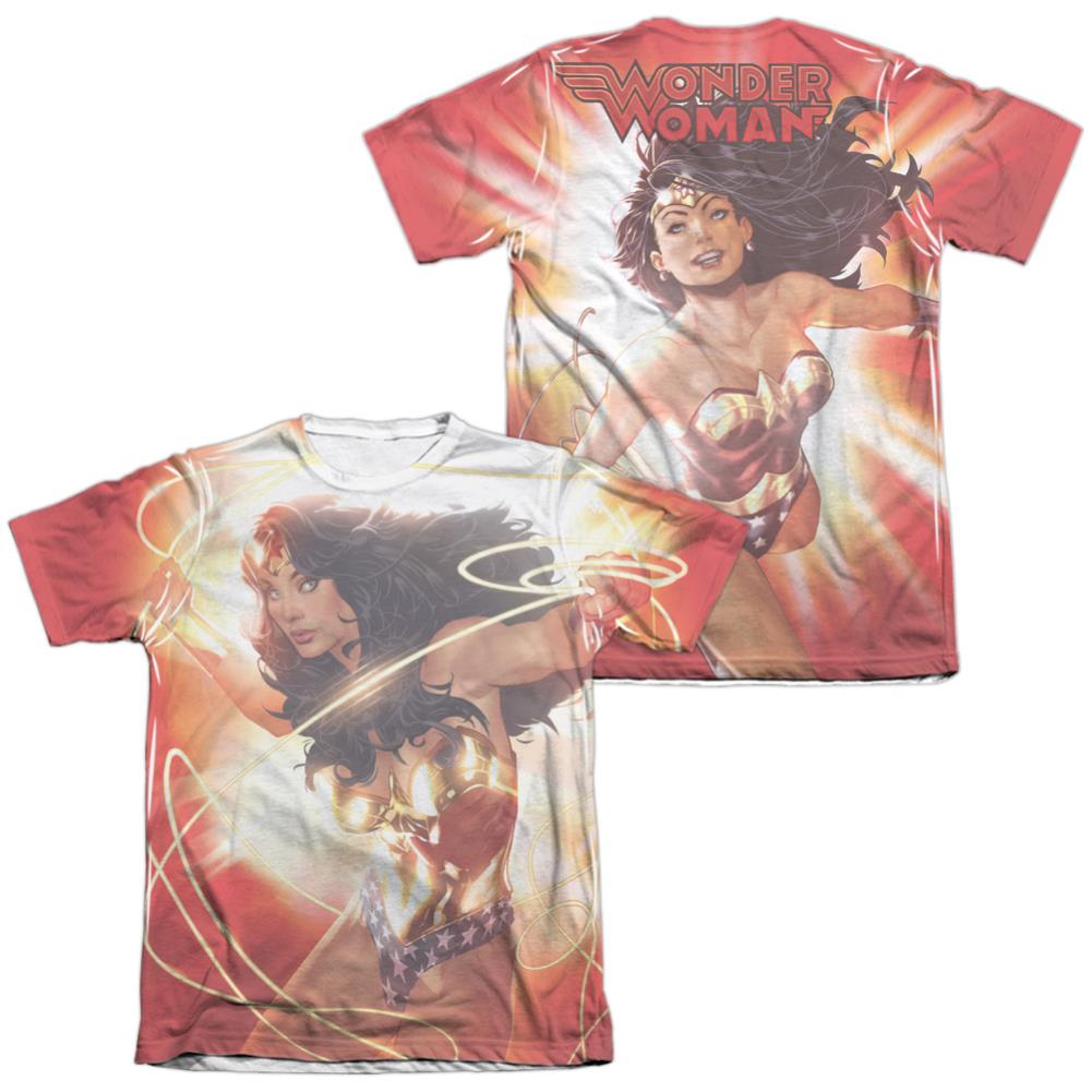 Justice League Of America Wonder Glow (Front/Back Print) Men's Regular Fit Poly Cotton Short-Sleeve T-Shirt