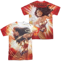 Justice League Of America Wonder Glow (Front/Back Print) Men's Regular Fit Polyester Short-Sleeve T-Shirt