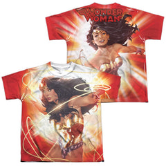 Justice League Of America Wonder Glow (Front/Back Print) Youth Regular Fit Poly Short-Sleeve T-Shirt