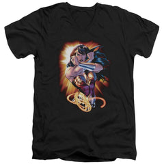 Justice League Of America Wonder Rays Men's 30/1 Cotton Slim V-Neck T-Shirt