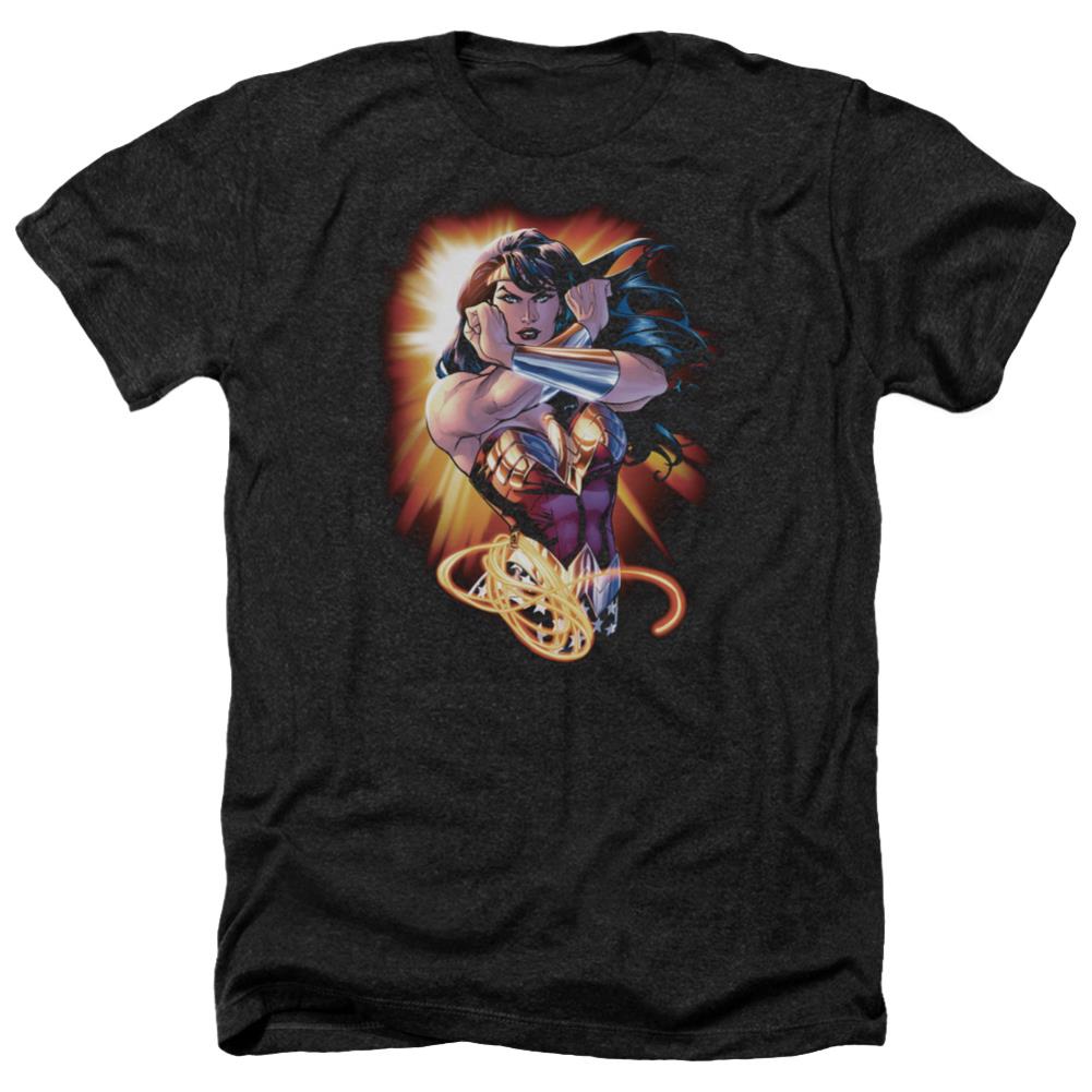 Justice League Of America Wonder Rays Men's 30/1 Heather 60 40 Poly Short-Sleeve T-Shirt