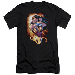 Justice League Of America Wonder Rays Men's Ultra-Soft 30/1 Cotton Slim Short-Sleeve T-Shirt