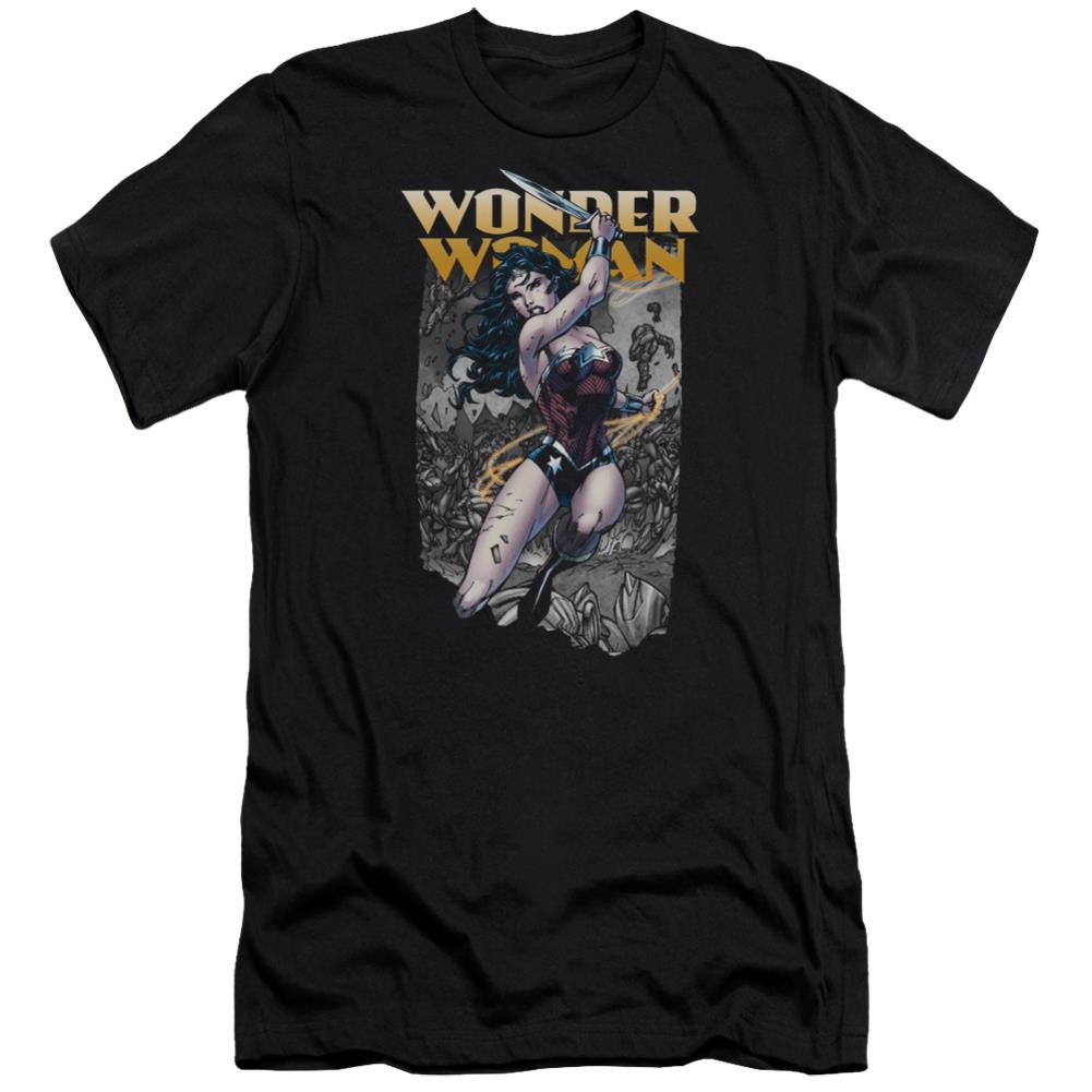 Justice League Of America Wonder Slice Men's Ultra-Soft 30/1 Cotton Slim Short-Sleeve T-Shirt