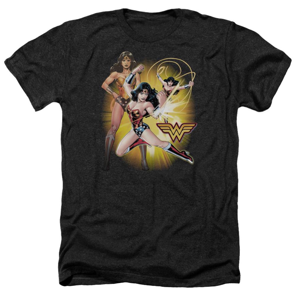Justice League Of America Wonder Woman Men's 30/1 Heather 60 40 Poly Short-Sleeve T-Shirt