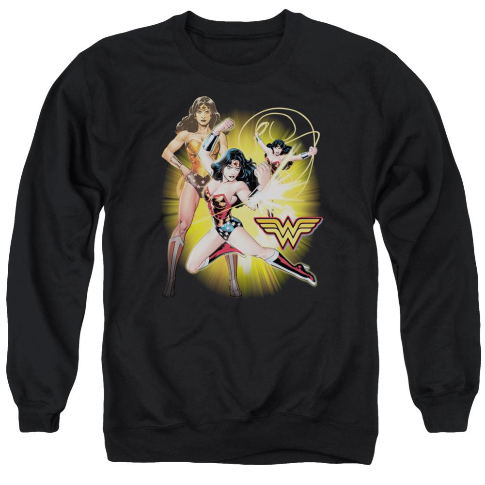 Justice League Of America Wonder Woman Men's Crewneck 50 50 Poly Long-Sleeve T-Shirt