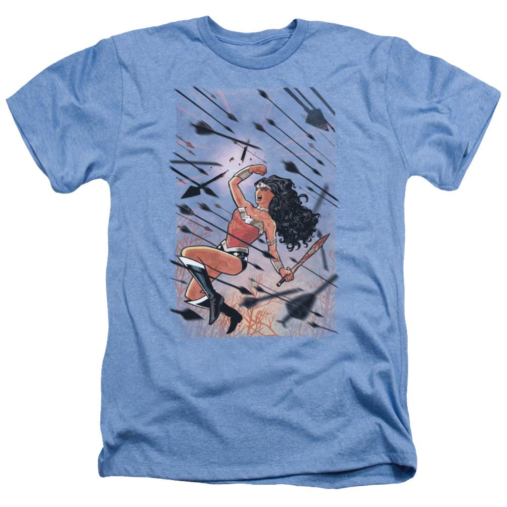Justice League Of America Wonder Woman #1 Men's 30/1 Heather 60 40 Poly Short-Sleeve T-Shirt