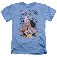 Justice League Of America Wonder Woman #1 Men's 30/1 Heather 60 40 Poly Short-Sleeve T-Shirt