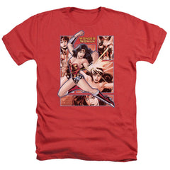 Justice League Of America Wonder Woman Panels Men's 30/1 Heather 60 40 Poly Short-Sleeve T-Shirt